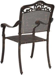 vidaXL Krzesło na zewnątrz Brąz Aluminium 62 x 64 x 93 cm Wytrzymałe 6