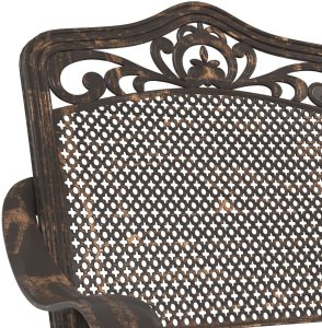 vidaXL Krzesło na zewnątrz Brąz Aluminium 62 x 64 x 93 cm Wytrzymałe 7