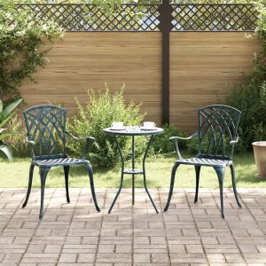 vidaXL Krzesło na zewnątrz Zielone Aluminium 53 x 51 x 88,5 cm 1