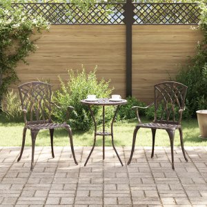 vidaXL Krzesło ogrodowe Brązowe Aluminium 53 x 51 x 88.5 cm Trwałe 1