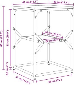 vidaXL Stolik nocny Stare drewno 41 x 40 x 60 cm 8