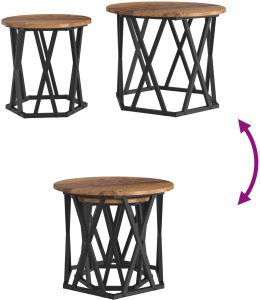 vidaXL Stolik Kawowy Drewno z odzysku Drewno 50 x 50 x 40 cm Trwały 10