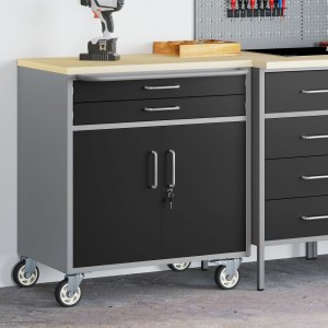 vidaXL Szafka Narzędziowa Czarna Stal 75 x 45 x 85 cm 3