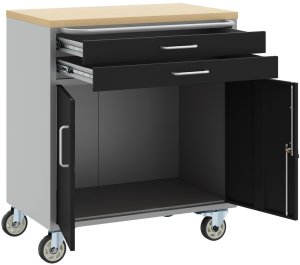 vidaXL Szafka Narzędziowa Czarna Stal 75 x 45 x 85 cm 4