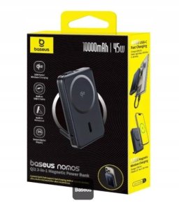 Baseus Nomos Qi2 USB-C 10000mAh 45W czarny 18