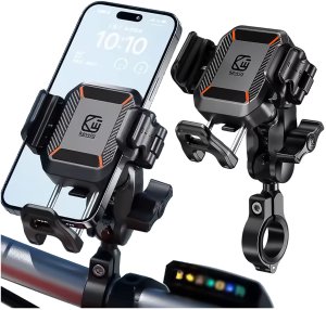 Uchwyt Motocyklowy Rowerowy na kierownicę KEWIG M33-C1 na telefon z systemem przeciwwstrząsowym na motor quada skuter Czarny 1