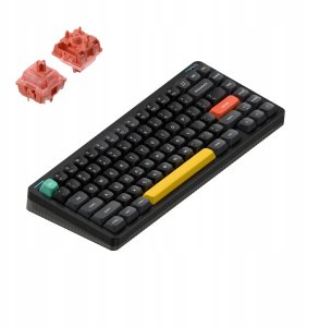 Nuphy - Halo75 v2 Wireless Mechanical Keyboard - Bezprzewodowa Klawiatura Mechaniczna Obsidian Black Raspberry 1