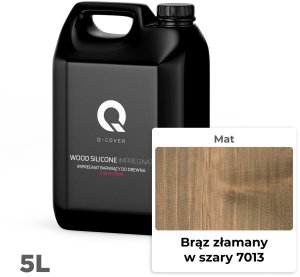 IMPREGNAT BARWIĄCY DO DREWNA Z SILIKONEM 2w1 BRĄZ ZŁAMANY W SZARY 7013 5L 2