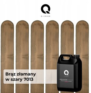 IMPREGNAT BARWIĄCY DO DREWNA Z SILIKONEM 2w1 BRĄZ ZŁAMANY W SZARY 7013 5L 6