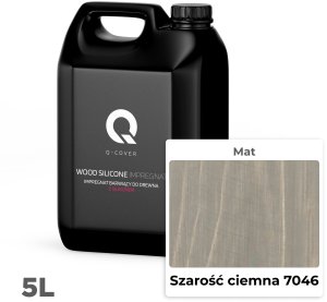 IMPREGNAT BARWIĄCY DO DREWNA Z SILIKONEM 2w1 KOLOR SZAROŚĆ CIEMNA 7046 5L 2