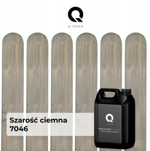 IMPREGNAT BARWIĄCY DO DREWNA Z SILIKONEM 2w1 KOLOR SZAROŚĆ CIEMNA 7046 5L 6