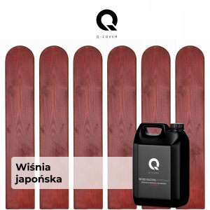 IMPREGNAT BARWIĄCY DO DREWNA Z SILIKONEM 2w1 DESKI KOLOR WIŚNIA JAPOŃSKA 5L 6