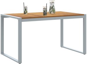 vidaXL Stół ogrodowy Szary Stal Średni Dla wielu osób 3