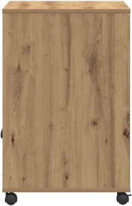 Stojak na drukarkę vidaXL z kółkami szary Sonoma 60x48x74 cm Dąb rzemieślniczy 4