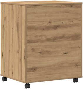 Stojak na drukarkę vidaXL z kółkami szary Sonoma 60x48x74 cm Dąb rzemieślniczy 5