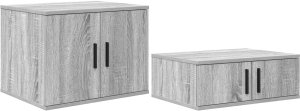 vidaXL Szary Stoliki Nocne Szary sonoma Drewno kompozytowe 2