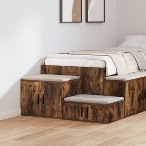 Stoliki nocne vidaXL Wędzony dąb Lite drewno 103 x 41 x 40 cm 1