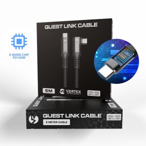 Vortex Virtual Reality VortexVR Kabel 5m USB-C (Fast charging) + Element mocujący | META QUEST LINK 6