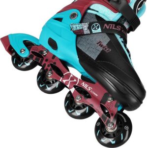 Rolki Nils Extreme NA13810 rekreacyjne regulowane turkusowe r. 35-38 5