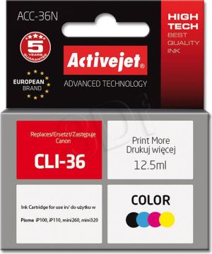 Tusz Activejet Tusz ACC-36N (do drukarki Canon, zamiennik CLI-36 supreme, czterokolorowy, Chip) 1