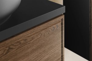 Comad Szafka pod umywalkę nablatową TALIA CASELLA 2S 60cm dąb casella/czarny mat z blatem COMAD 12