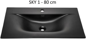 Comad Szafka pod umywalkę TALIA CASELLA 2S 80cm dąb casella/czarny mat COMAD 10