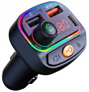 Transmiter FM Swissten RGB Bluetooth FM Transmiter 2x USB / USB-C 2