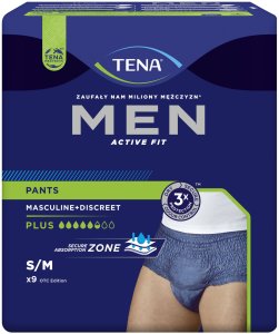 TENA PANTS MEN PLUS BLUE S/M '9 OTC  (5,5 kropli) 1
