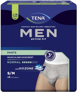 TENA PANTS MEN NORMAL GREY S/M '9  (5 kropli) 1