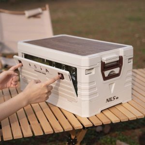 Składana skrzynia kempingowa z funkcją stołu szafki 2w1 50l Nils Camp NCB4002 5