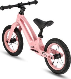 Rowerek biegowy dziecięcy Nils Fun RB901 pompowane koła led 12'' różowy 90x50x41cm 4