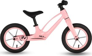 Rowerek biegowy dziecięcy Nils Fun RB901 pompowane koła led 12'' różowy 90x50x41cm 5