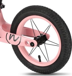 Rowerek biegowy dziecięcy Nils Fun RB901 pompowane koła led 12'' różowy 90x50x41cm 8