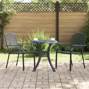 vidaXL Fotel ogrodowy Ciemnoszary Metal 56 x 65 x 89 cm Trwały 1
