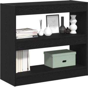 vidaXL Regał na książki Czarny dąb Drewno inżynieryjne 80 x 30 x 72 cm 3