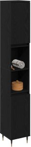 vidaXL Szafka łazienkowa Czarny dąb Drewno inżynieryjne 30 x 30 x 190 cm 3