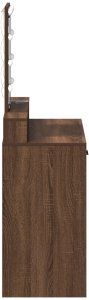 vidaXL Toaletka Brązowy dąb Lite drewno dębowe 79 x 41 x 140 cm Lustro 6