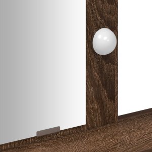 vidaXL Toaletka Brązowy dąb Lite drewno dębowe 79 x 41 x 140 cm Lustro 9