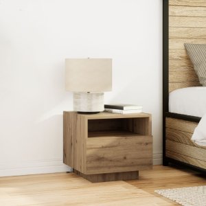 vidaXL Stolik Nocny Artisan Oak Lite drewno Kompaktowy Przechowywanie 1