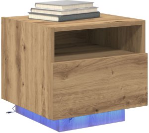 vidaXL Stolik Nocny Artisan Oak Lite drewno Kompaktowy Przechowywanie 3
