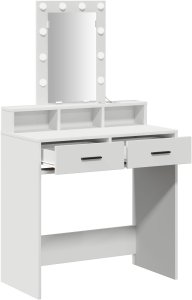 vidaXL Toaletka Biała Drewno inżynieryjne 79 x 41 x 140 cm Toaletka 4