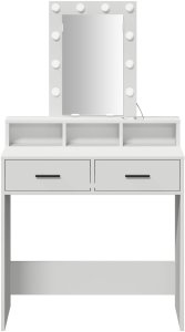 vidaXL Toaletka Biała Drewno inżynieryjne 79 x 41 x 140 cm Toaletka 5