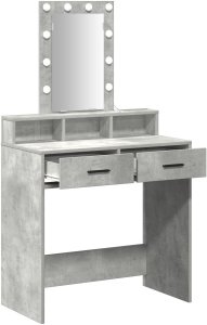 vidaXL Toaletka Szary koncretowy Płyta wiórowa 79 x 41 x 140 cm Lustro 4