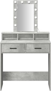 vidaXL Toaletka Szary koncretowy Płyta wiórowa 79 x 41 x 140 cm Lustro 5