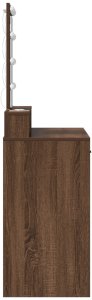 vidaXL Toaletka Brązowy dąb Drewno inżynieryjne 100 x 41 x 140 cm Lustro 6