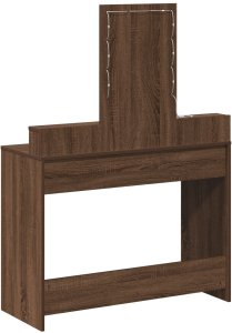 vidaXL Toaletka Brązowy dąb Drewno inżynieryjne 100 x 41 x 140 cm Lustro 7