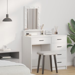 Toaletka vidaXL Biała Drewno inżynieryjne 50 x 41 x 140 cm Lustro 1