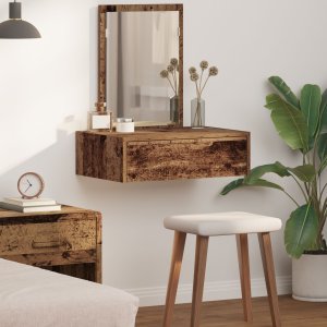 vidaXL Toaletka Stare drewno Drewno 60 x 40 x 70 cm Przechowywanie 1