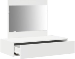 vidaXL Toaletka Biała Drewno MDF 83 x 40 x 70 cm Lustro Toaletka 5