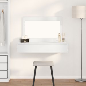 vidaXL Toaletka Biała Drewno 100 x 40 x 70 cm Lustro Toaletka 1